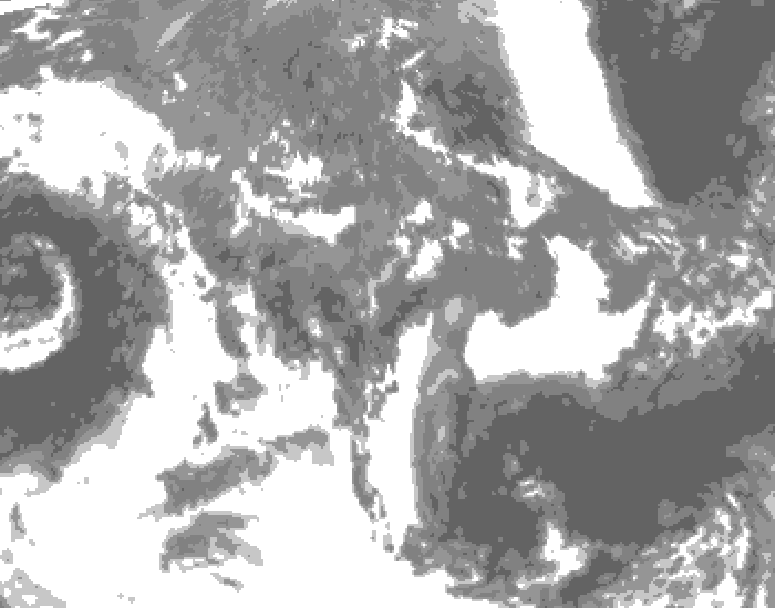 GDPS total cloud 204 hour forecast chart for Canada based on 2025/10/22 1200Z data