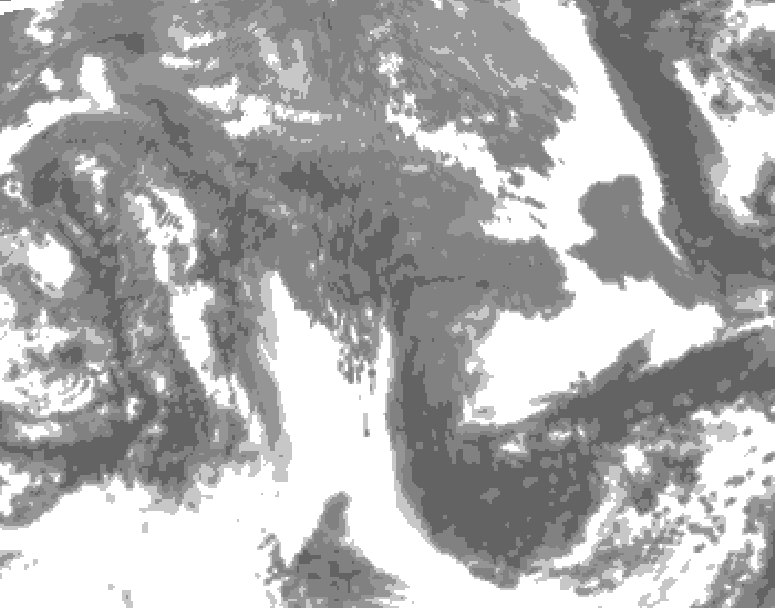 GDPS total cloud 228 hour forecast chart for Canada based on 2025/10/22 1200Z data