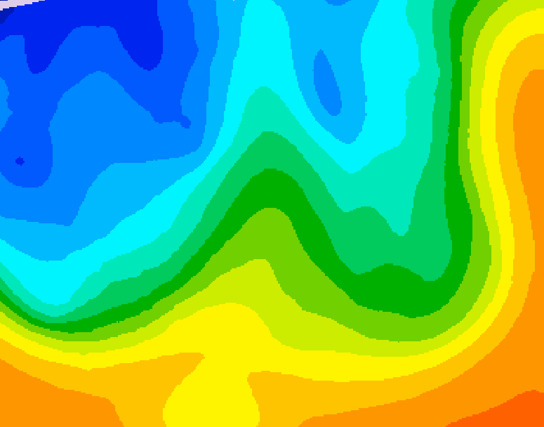 GDPS 500 millibar geopotential height 060 hour forecast chart for Canada based on 2025/10/23 0000Z data
