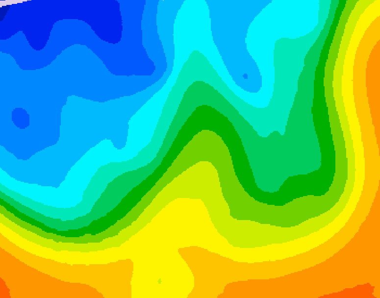 GDPS 500 millibar geopotential height 072 hour forecast chart for Canada based on 2025/10/23 0000Z data