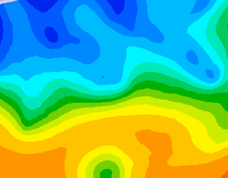 GDPS 500 millibar geopotential height 180 hour forecast chart for Canada based on 2025/10/23 0000Z data