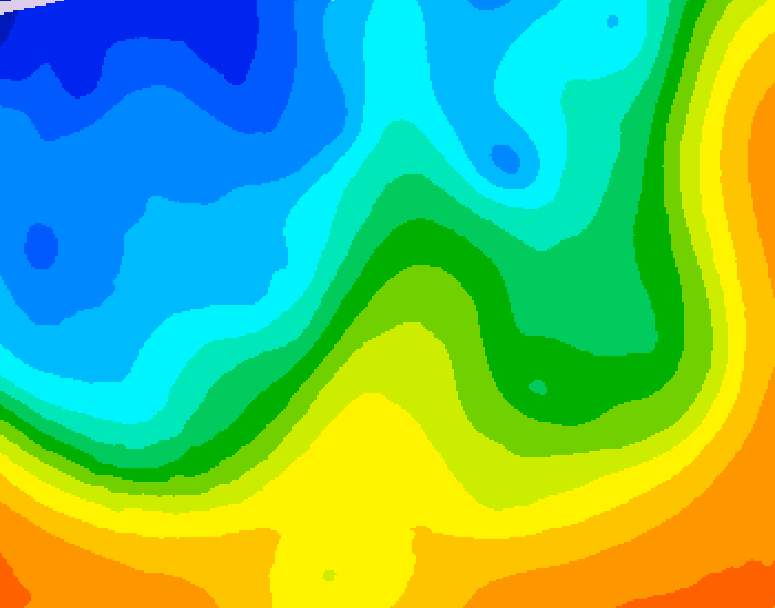 GDPS 500 millibar geopotential height 060 hour forecast chart for Canada based on 2025/10/23 1200Z data