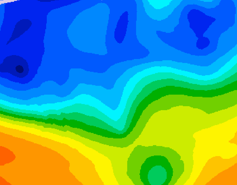 GDPS 500 millibar geopotential height 198 hour forecast chart for Canada based on 2025/10/23 1200Z data