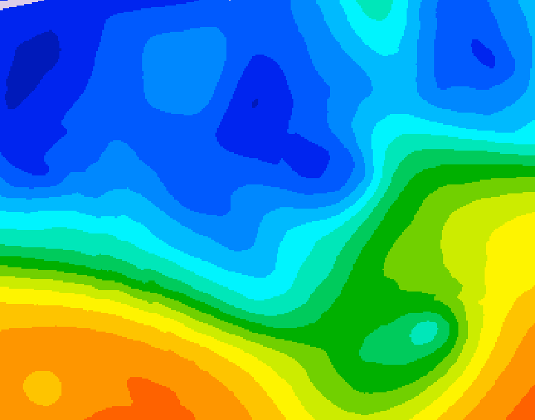 GDPS 500 millibar geopotential height 222 hour forecast chart for Canada based on 2025/10/23 1200Z data