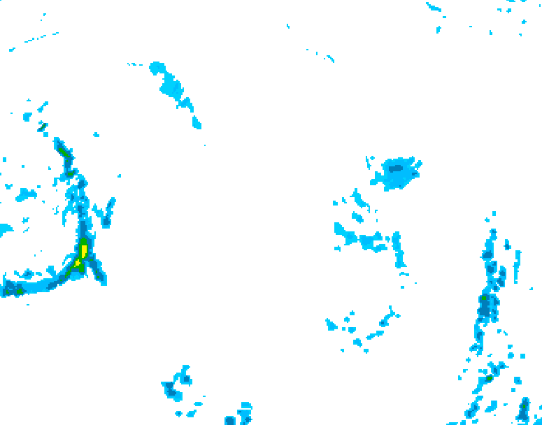 GDPS precipitation 024 hour forecast chart for Canada based on 2025/10/23 0000Z data