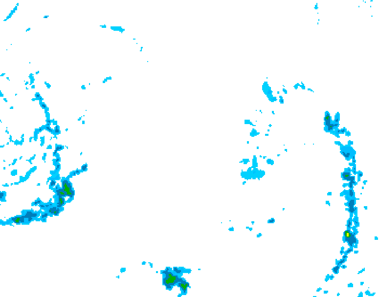 GDPS precipitation 036 hour forecast chart for Canada based on 2025/10/23 0000Z data