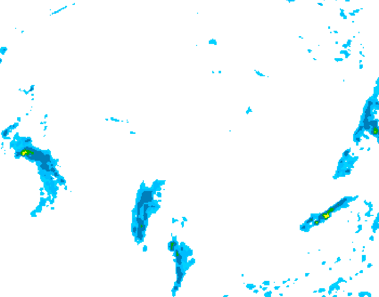 GDPS precipitation 132 hour forecast chart for Canada based on 2025/10/23 0000Z data