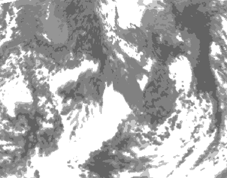 GDPS total cloud 060 hour forecast chart for Canada based on 2025/10/23 0000Z data