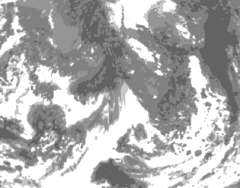 GDPS total cloud 072 hour forecast chart for Canada based on 2025/10/23 0000Z data