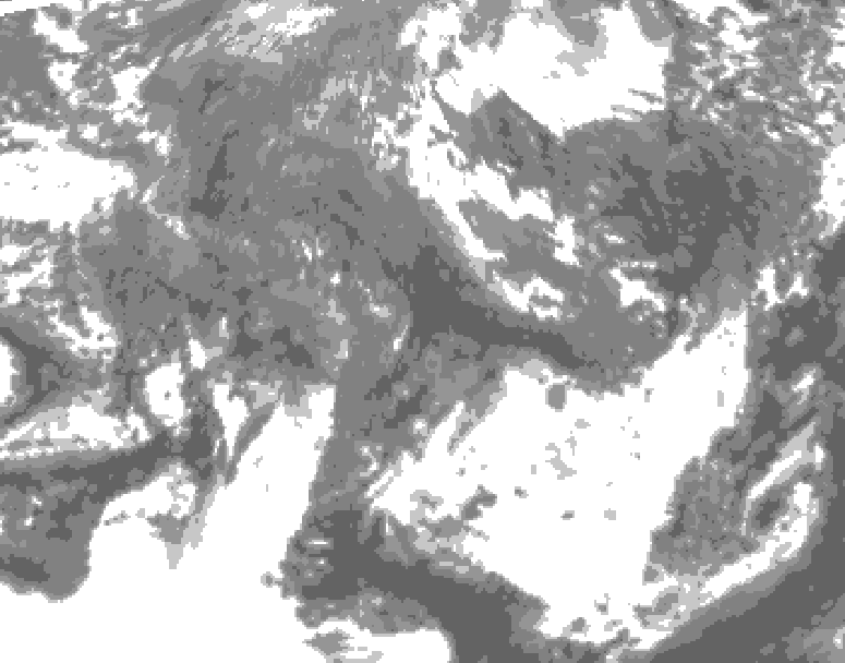 GDPS total cloud 156 hour forecast chart for Canada based on 2025/10/23 0000Z data