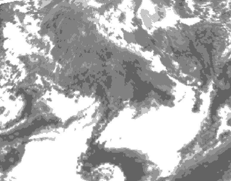 GDPS total cloud 168 hour forecast chart for Canada based on 2025/10/23 0000Z data