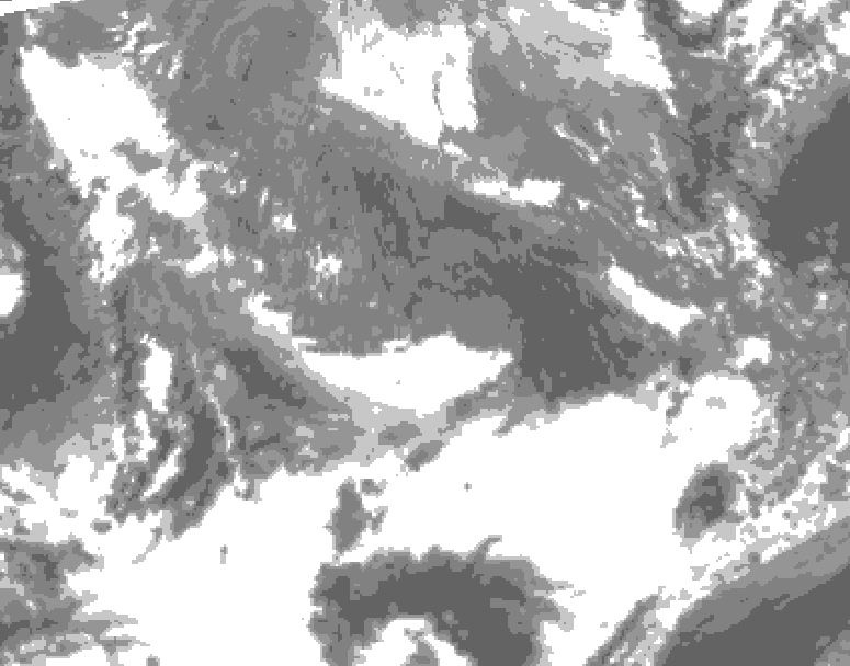 GDPS total cloud 186 hour forecast chart for Canada based on 2025/10/23 0000Z data
