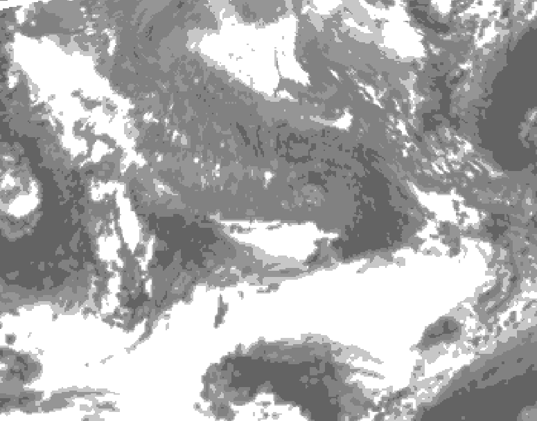 GDPS total cloud 192 hour forecast chart for Canada based on 2025/10/23 0000Z data