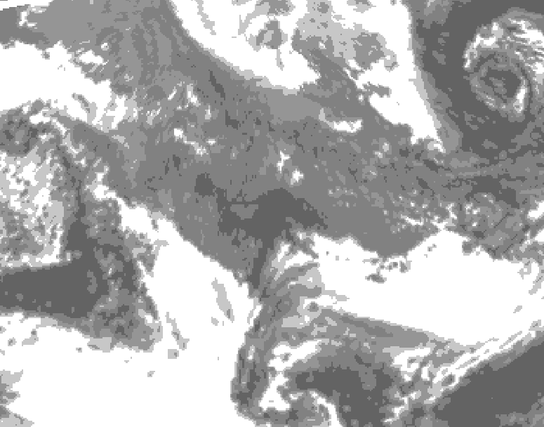 GDPS total cloud 216 hour forecast chart for Canada based on 2025/10/23 0000Z data