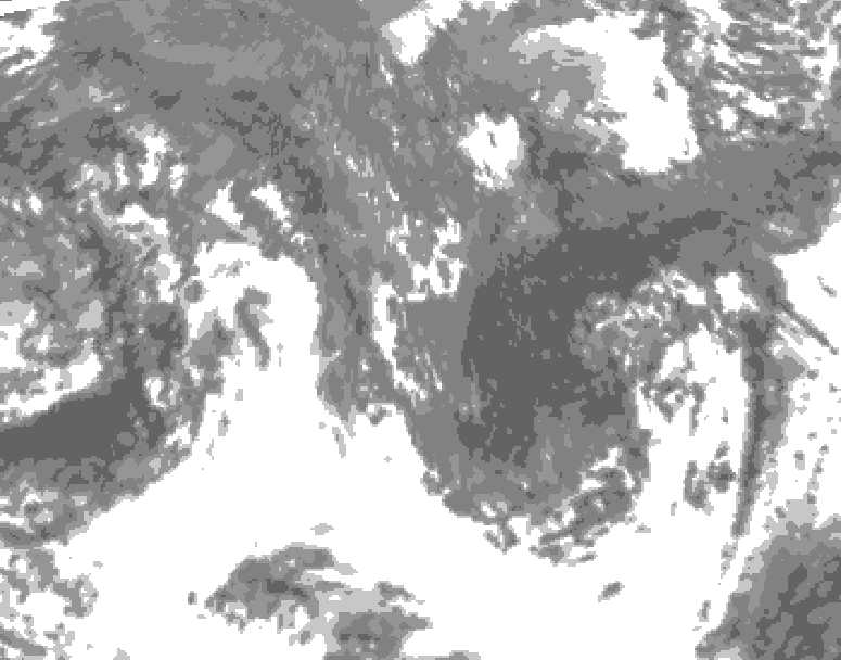 GDPS total cloud 012 hour forecast chart for Canada based on 2025/10/23 1200Z data