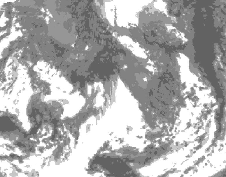 GDPS total cloud 060 hour forecast chart for Canada based on 2025/10/23 1200Z data