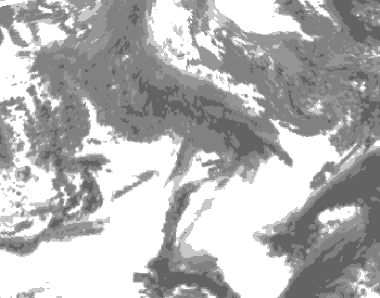 GDPS total cloud 156 hour forecast chart for Canada based on 2025/10/23 1200Z data