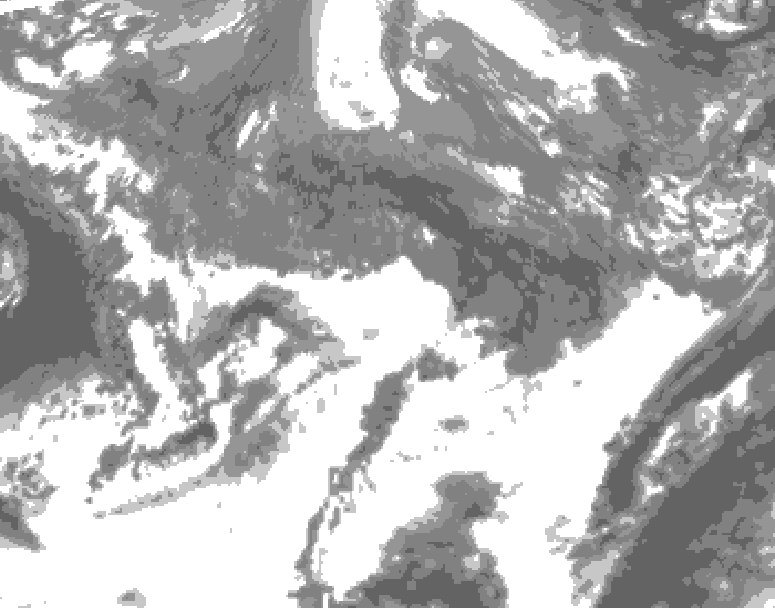 GDPS total cloud 168 hour forecast chart for Canada based on 2025/10/23 1200Z data