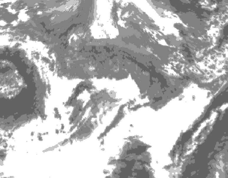 GDPS total cloud 174 hour forecast chart for Canada based on 2025/10/23 1200Z data