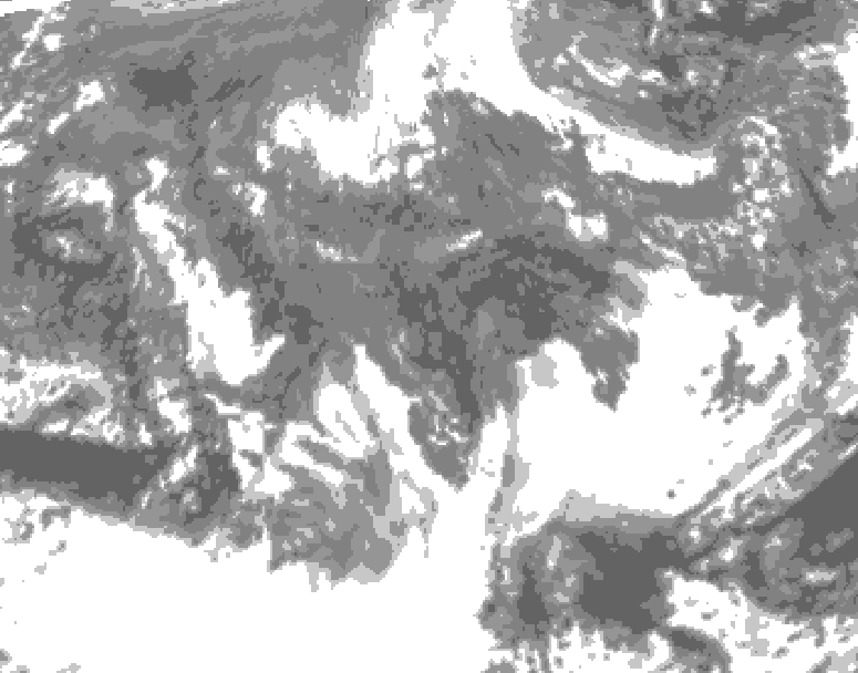 GDPS total cloud 204 hour forecast chart for Canada based on 2025/10/23 1200Z data
