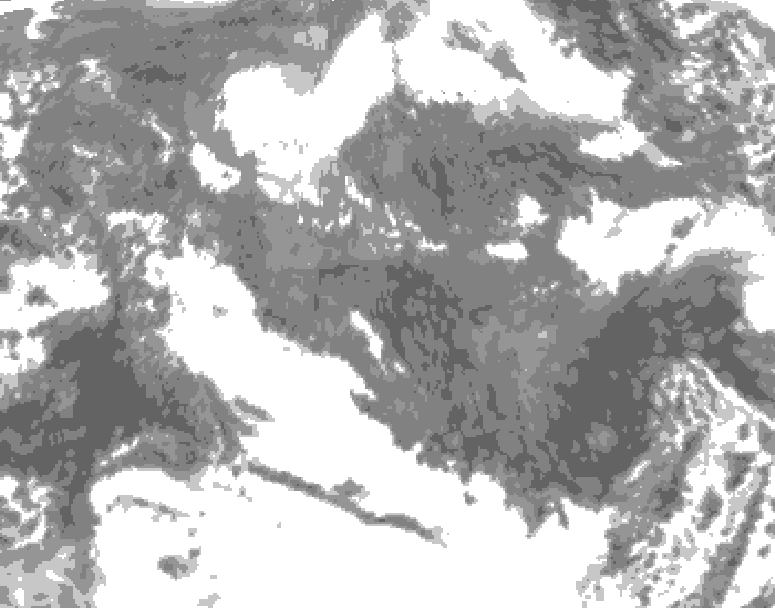 GDPS total cloud 240 hour forecast chart for Canada based on 2025/10/23 1200Z data