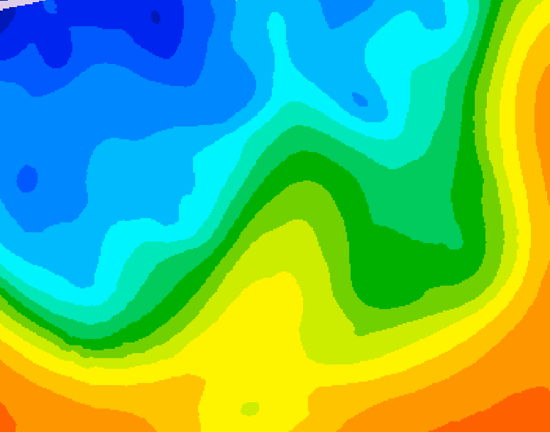 GDPS 500 millibar geopotential height 048 hour forecast chart for Canada based on 2025/10/24 0000Z data