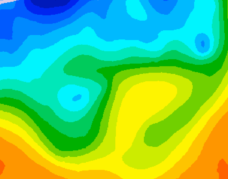 GDPS 500 millibar geopotential height 096 hour forecast chart for Canada based on 2025/10/24 0000Z data