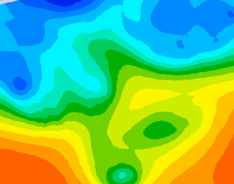 GDPS 500 millibar geopotential height 132 hour forecast chart for Canada based on 2025/10/24 0000Z data