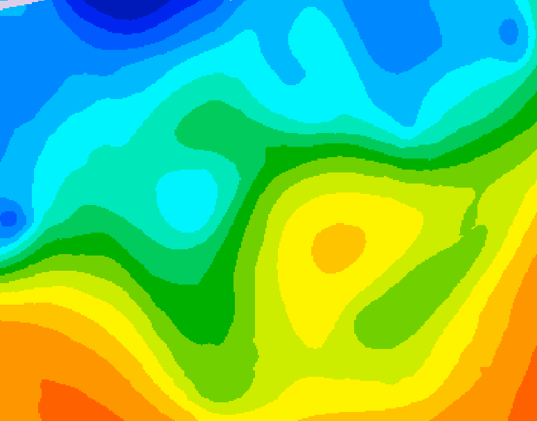 GDPS 500 millibar geopotential height 096 hour forecast chart for Canada based on 2025/10/24 1200Z data