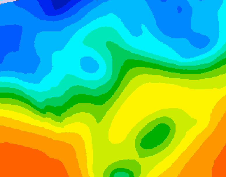 GDPS 500 millibar geopotential height 120 hour forecast chart for Canada based on 2025/10/24 1200Z data