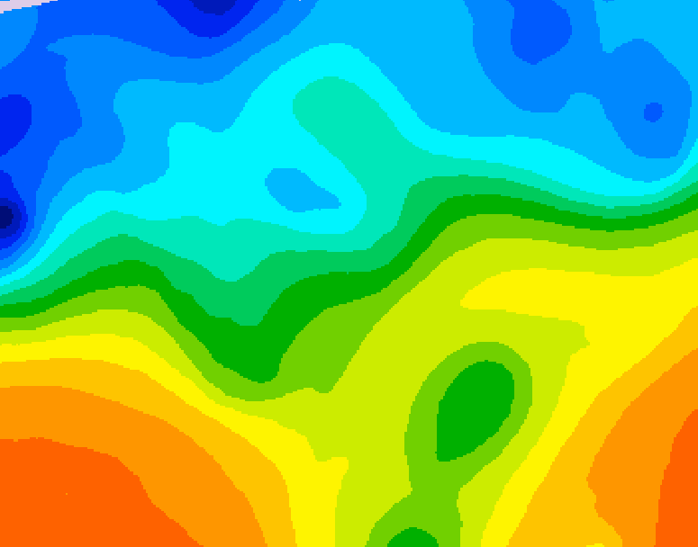 GDPS 500 millibar geopotential height 132 hour forecast chart for Canada based on 2025/10/24 1200Z data