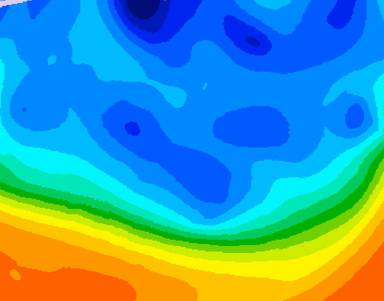 GDPS 500 millibar geopotential height 222 hour forecast chart for Canada based on 2025/10/24 1200Z data
