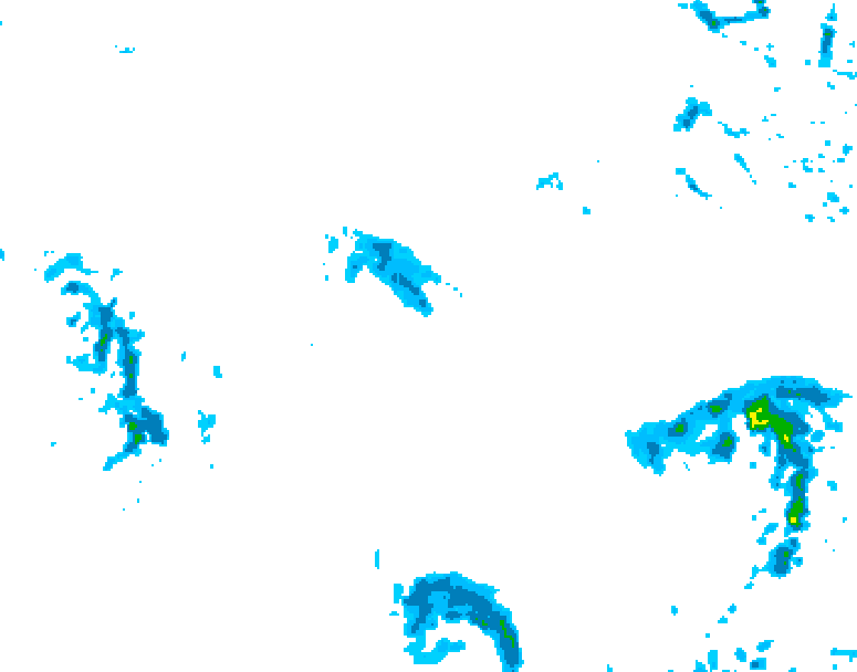GDPS precipitation 132 hour forecast chart for Canada based on 2025/10/24 0000Z data