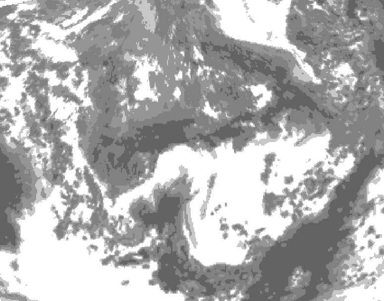 GDPS total cloud 096 hour forecast chart for Canada based on 2025/10/24 0000Z data