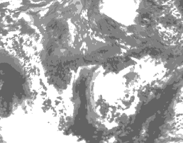 GDPS total cloud 108 hour forecast chart for Canada based on 2025/10/24 0000Z data