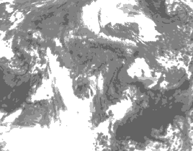 GDPS total cloud 168 hour forecast chart for Canada based on 2025/10/24 0000Z data
