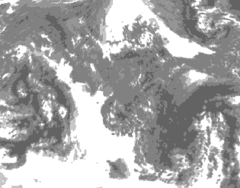 GDPS total cloud 192 hour forecast chart for Canada based on 2025/10/24 0000Z data