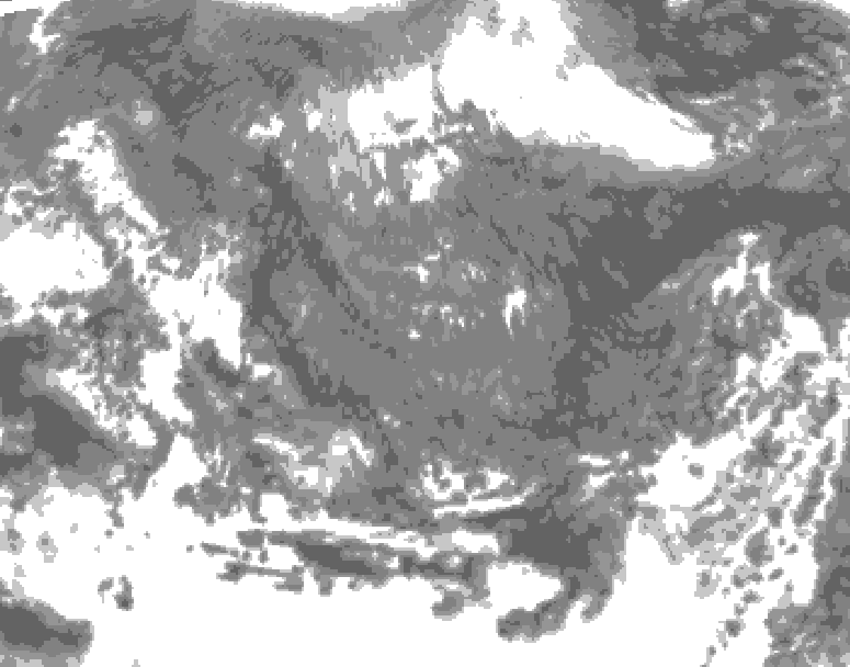 GDPS total cloud 228 hour forecast chart for Canada based on 2025/10/24 0000Z data