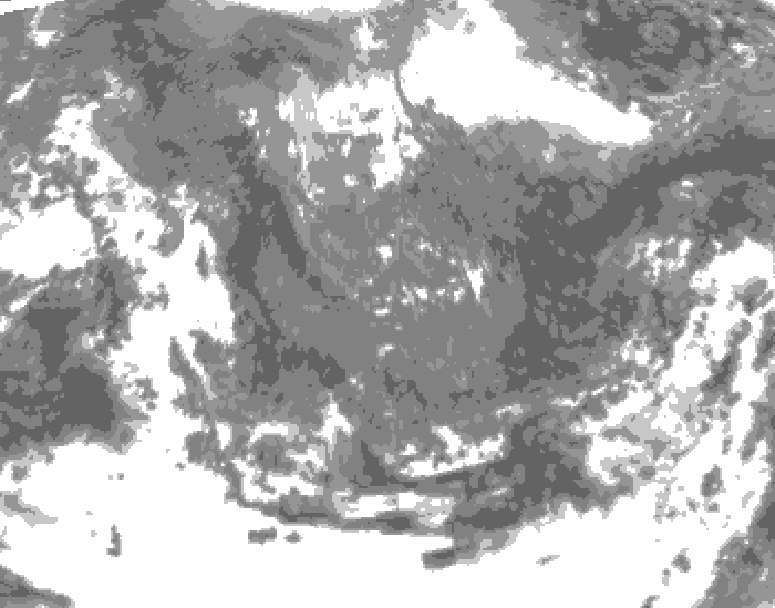 GDPS total cloud 234 hour forecast chart for Canada based on 2025/10/24 0000Z data