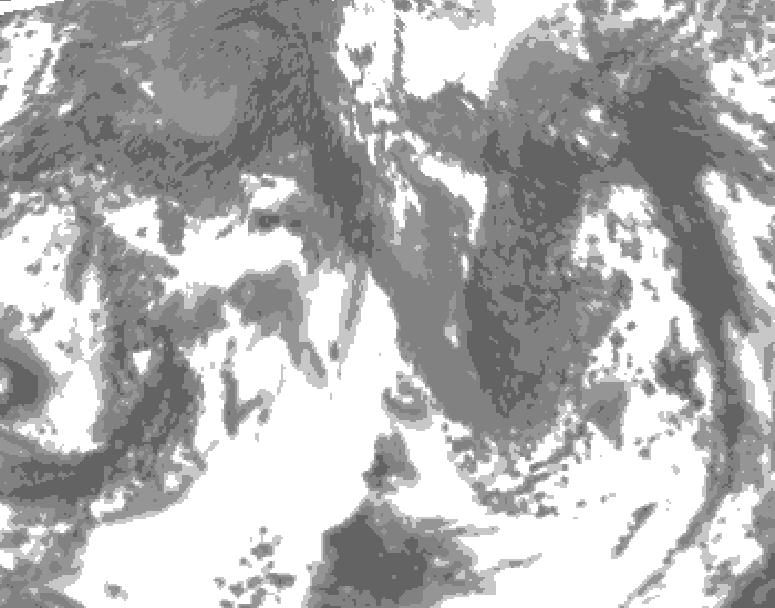 GDPS total cloud 012 hour forecast chart for Canada based on 2025/10/24 1200Z data
