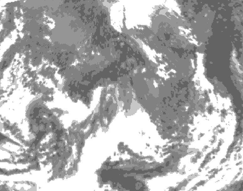 GDPS total cloud 036 hour forecast chart for Canada based on 2025/10/24 1200Z data