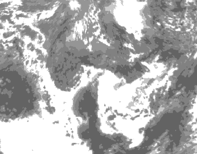 GDPS total cloud 096 hour forecast chart for Canada based on 2025/10/24 1200Z data