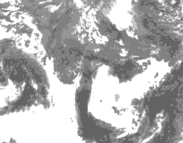 GDPS total cloud 108 hour forecast chart for Canada based on 2025/10/24 1200Z data