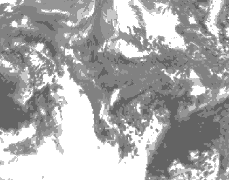 GDPS total cloud 156 hour forecast chart for Canada based on 2025/10/24 1200Z data
