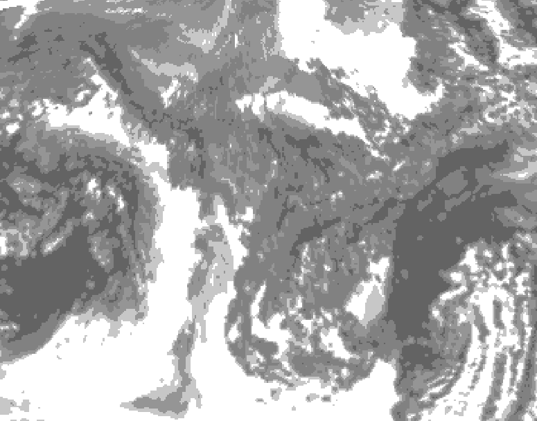 GDPS total cloud 174 hour forecast chart for Canada based on 2025/10/24 1200Z data