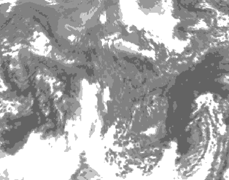 GDPS total cloud 180 hour forecast chart for Canada based on 2025/10/24 1200Z data