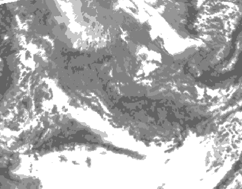 GDPS total cloud 240 hour forecast chart for Canada based on 2025/10/24 1200Z data