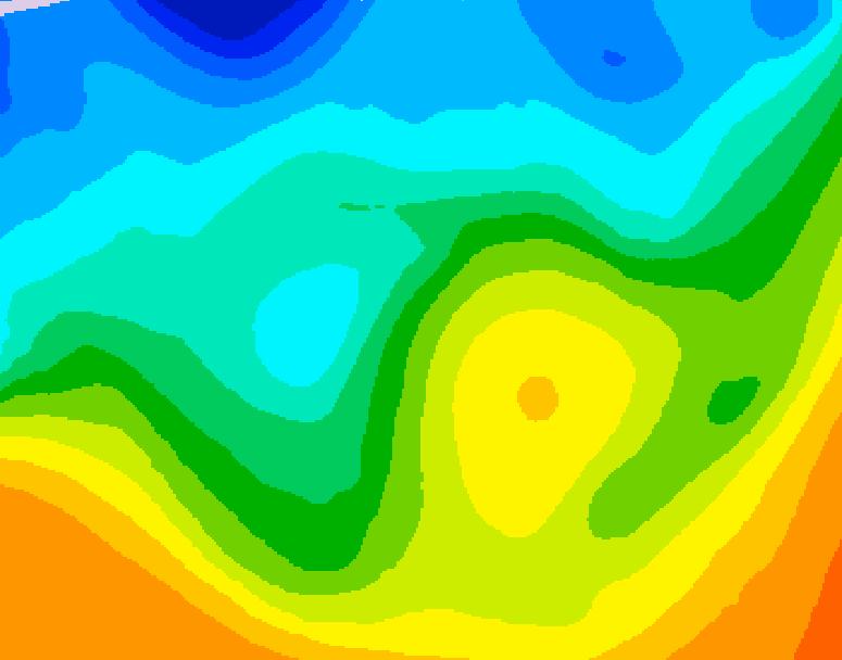 GDPS 500 millibar geopotential height 084 hour forecast chart for Canada based on 2025/10/25 0000Z data