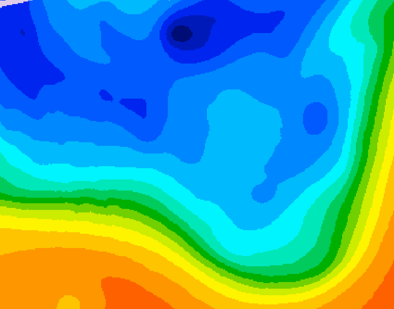 GDPS 500 millibar geopotential height 216 hour forecast chart for Canada based on 2025/10/25 0000Z data