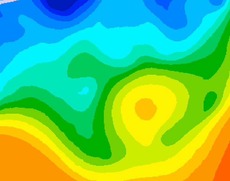 GDPS 500 millibar geopotential height 072 hour forecast chart for Canada based on 2025/10/25 1200Z data